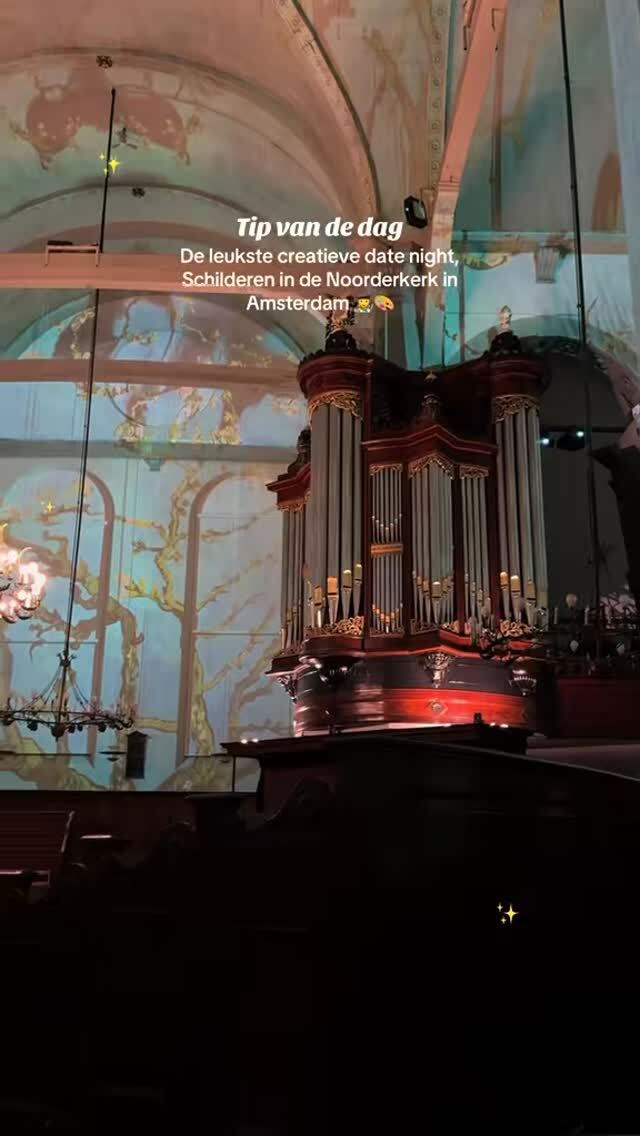Zo’n gezellige avond gehad bij de sip and paint schilderles in de Noorderkerk in Amsterdam! Echt een grote aanrader! 🥰✨🫶🏼😍 tickets via @vangoghandrembrandt #sipandpaint #datenightamsterdam #viraalgaanisookgaan #creatorsearchinsight #fyppppppppppppppppppppppp