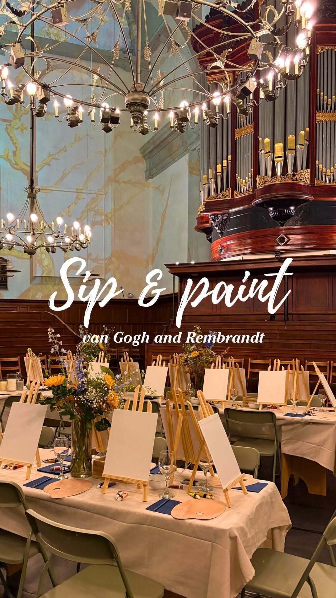 Last Friday, something magical happened. We hosted our first Sip & Paint in the Noorderkerk. Guests didn’t just create their own masterpieces; they saw the iconic works of Van Gogh and Rembrandt come to life around them. The vibe was creative, cozy, and everything we hoped for. 

And this is just the beginning… New dates and details will be announced soon. Stay up to date by following us, and make sure you don’t miss the next edition. 🎨✨

#sipandpaint #amsterdamevents #noorderkerk #artvibes #creativeevents #thingstodoamsterdam