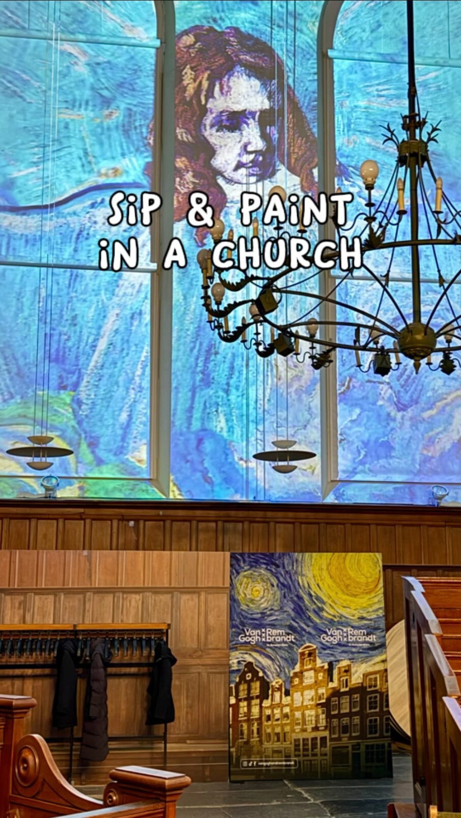 [AD] Sip & Paint in a Church in Amsterdam 🍷🧑🏻‍🎨
In collaboration with @vangoghandrembrandt 

We had the most magical evening at the Van Gogh & Rembrandt Sip & Paint event in the beautiful Noorderkerk ⛪️. Surrounded by 360° projections of iconic artworks 🌻, we got to sip, paint, and let the masterpieces around us spark our imagination. Such a cozy, creative vibe — a unique Amsterdam experience. 🖌️✨

New dates and details will be announced soon. Follow @vangoghandrembrandt so you don’t miss the next edition! 🎨✨

📍Amsterdam Centrum

🔝 Follow us for THE BEST things to do in Amsterdam!
.
.
.
.
#amsterdamactivities #bestofamsterdam #discoveramsterdam #amsterdamdiaries #amsterdamlife